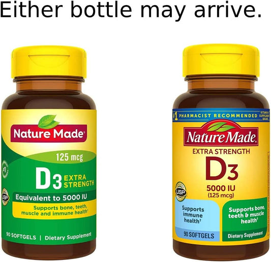 Nature Made Extra Strength Vitamin D3 5000 IU (125 mcg)
