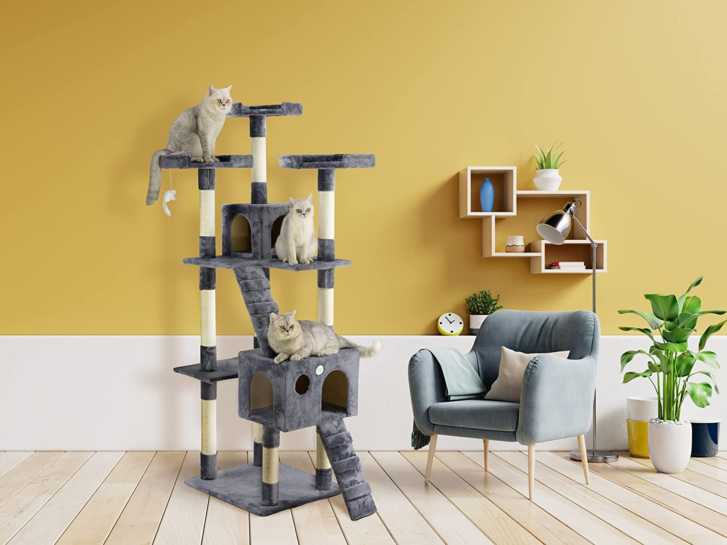 Go Pet Club 72" Cat Tree Condo Furniture - Gray