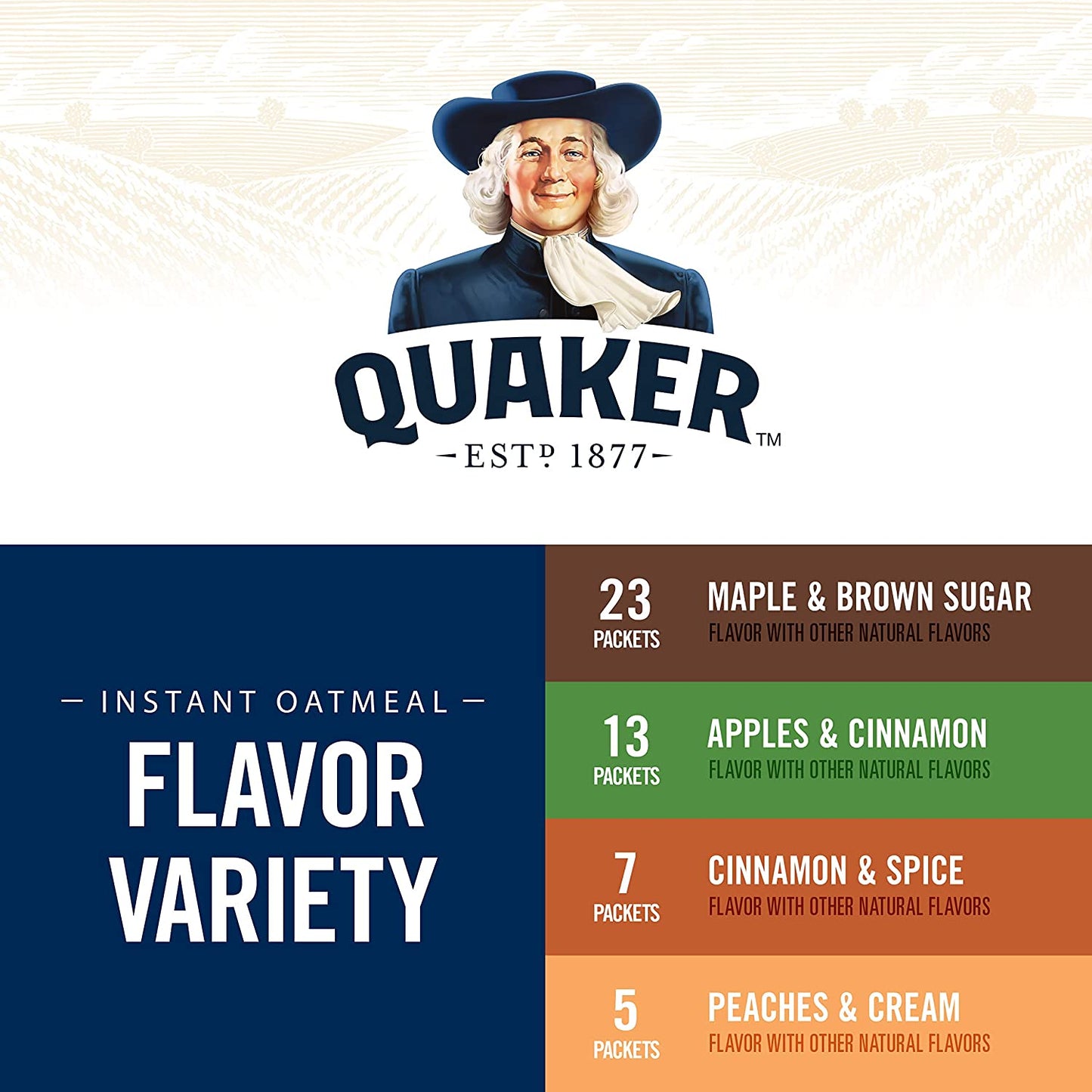 Quaker Instant Oatmeal, 4 Flavor Variety Pack,