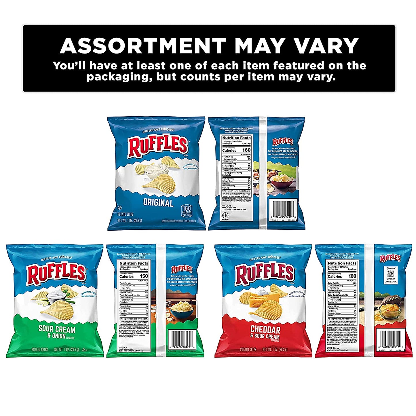 Ruffles Potato Chips Variety Pack,